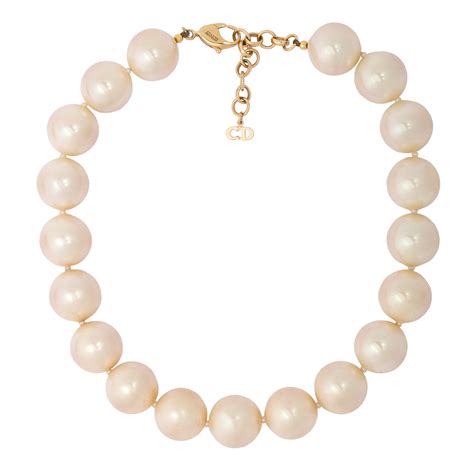 dior butterfly pearl necklace|christian dior pearl choker necklace.